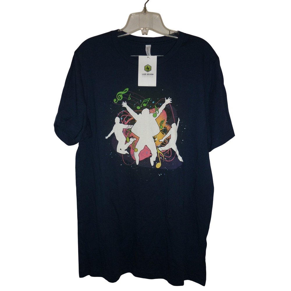 Denver Gay Mens Chorus Heartthrobs Boy Band T-Shirt Navy Blue Large NWT 2017